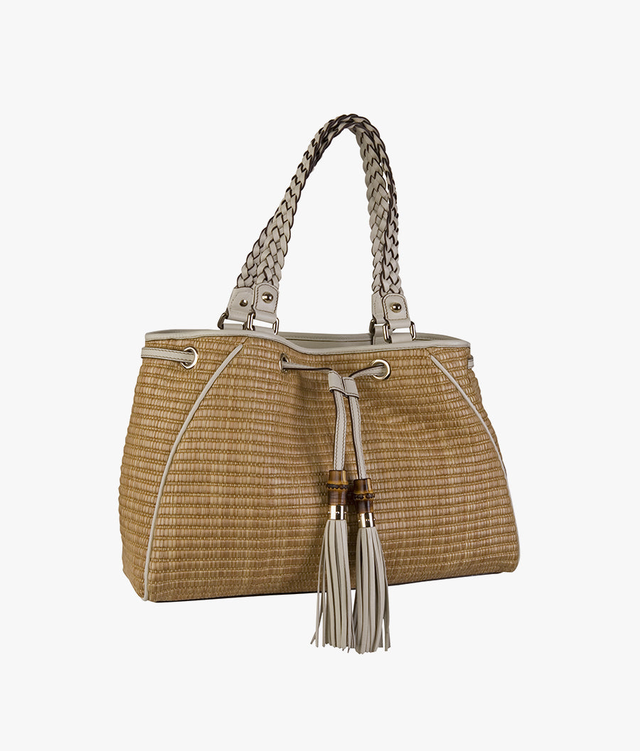 Beige Color Bag with frills